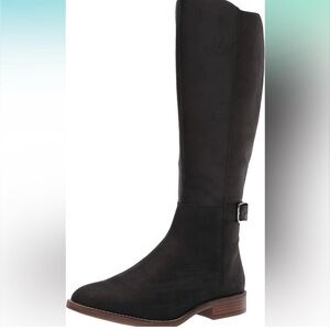 Clark’s Cazmin NWOT Black Leather Branch Riding Boots 5.5